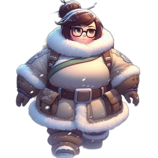 jacket, dress, creature, staff transparent PNG cut-out