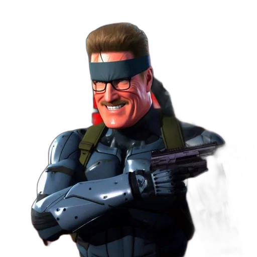 weapon, face, jacket, staff transparent PNG cut-out
