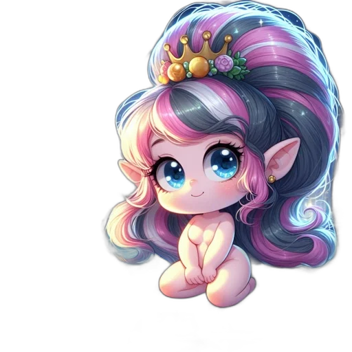 crown, staff, creature, fantasy art transparent PNG cut-out