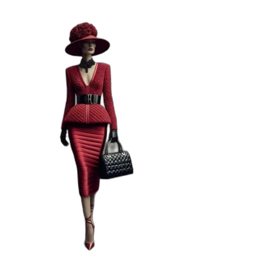 dress, hat, 3d render, concept art transparent PNG cut-out