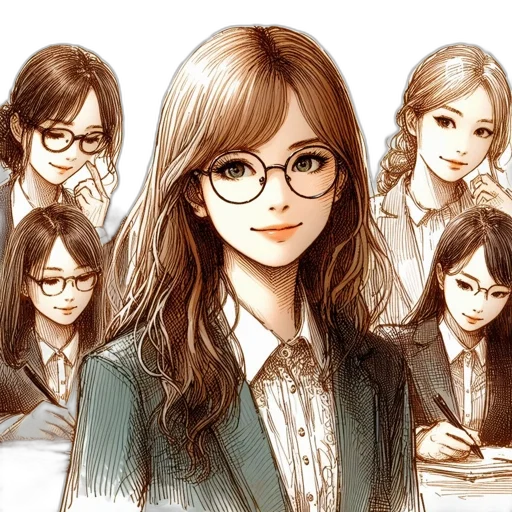 face, staff, anime, cartoon transparent PNG cut-out