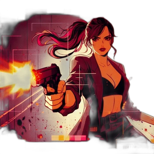 weapon, comic book art, concept art, pixel art transparent PNG cut-out
