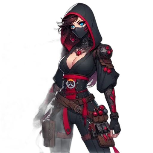 weapon, mask, jacket, staff transparent PNG cut-out