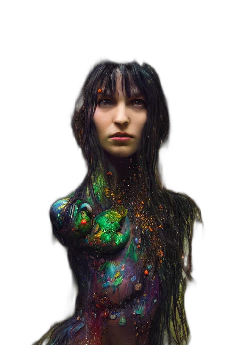 hair, dress, face, robot transparent PNG cut-out