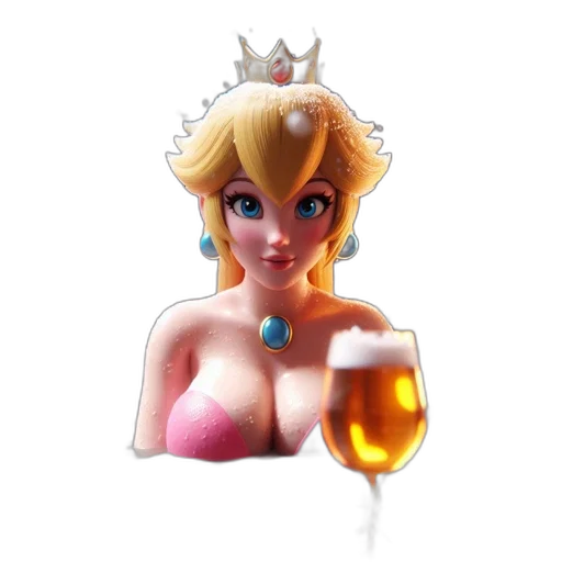 crown, dress, pixel art, 3d render transparent PNG cut-out