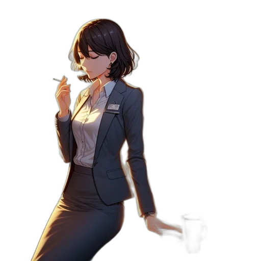 jacket, staff, dress, weapon transparent PNG cut-out
