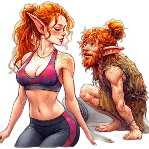 fantasy art, concept art, comic book art, watercolor transparent PNG cut-out