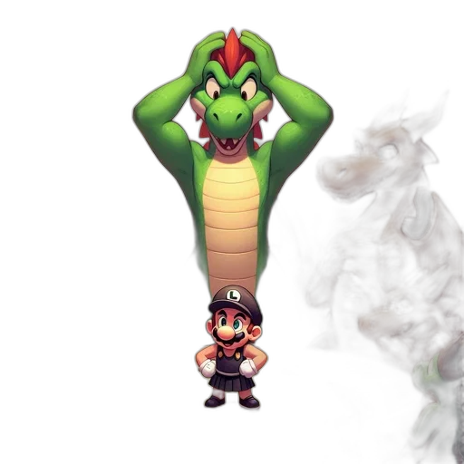 dragon, staff, weapon, creature transparent PNG cut-out