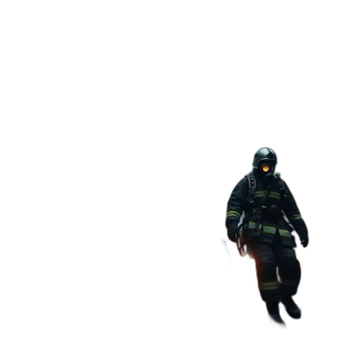 jacket, staff, mask, creature transparent PNG cut-out