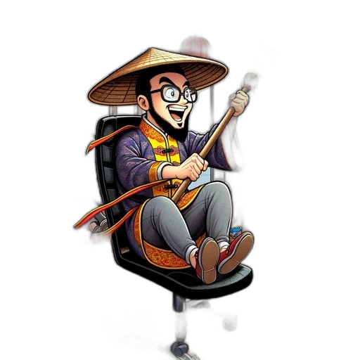 staff, hat, jacket, cartoon transparent PNG cut-out