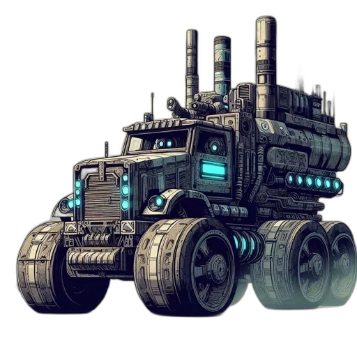robot, weapon, car, concept art transparent PNG cut-out