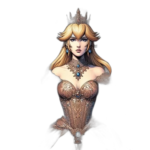 crown, dress, jewelry, fantasy art transparent PNG cut-out