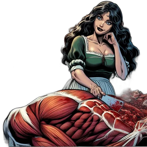 comic book art, illustration, portrays, woman transparent PNG cut-out