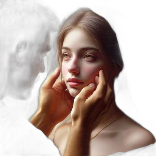 face, mask, jewelry, photorealistic transparent PNG cut-out