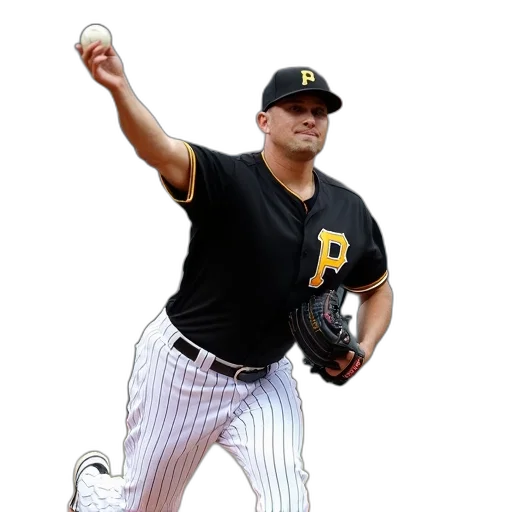 photorealistic, baseball, player, black transparent PNG cut-out