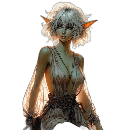 staff, dress, creature, face transparent PNG cut-out