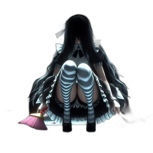 hair, dress, mask, creature transparent PNG cut-out