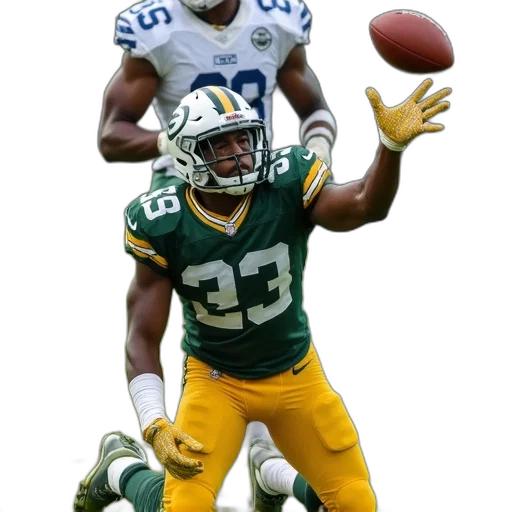football, player, green, yellow transparent PNG cut-out