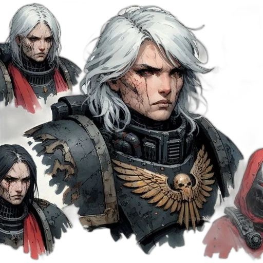 face, concept art, fantasy art, comic book art transparent PNG cut-out
