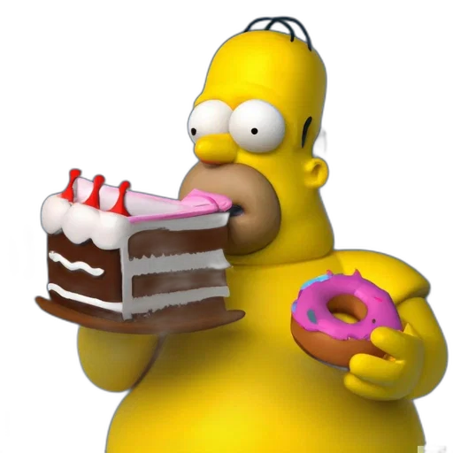 food, 3d render, homer, simpson transparent PNG cut-out