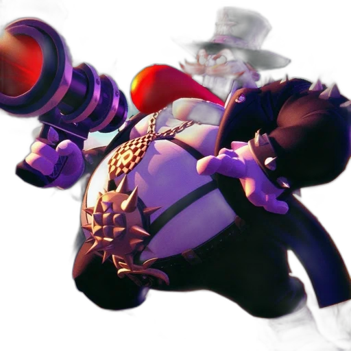 weapon, robot, staff, hat transparent PNG cut-out