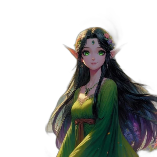 dress, dragon, staff, fantasy art transparent PNG cut-out