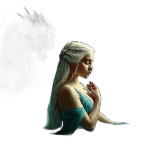 dragon, face, dress, hair transparent PNG cut-out