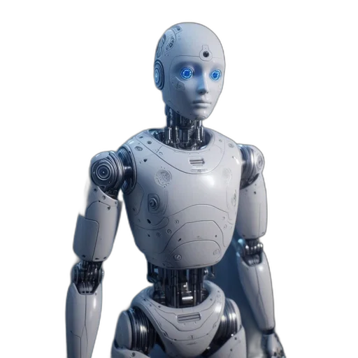 robot, 3d render, concept art, cyberpunk transparent PNG cut-out