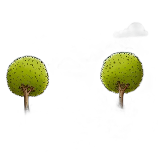 umbrella, tree, hat, staff transparent PNG cut-out