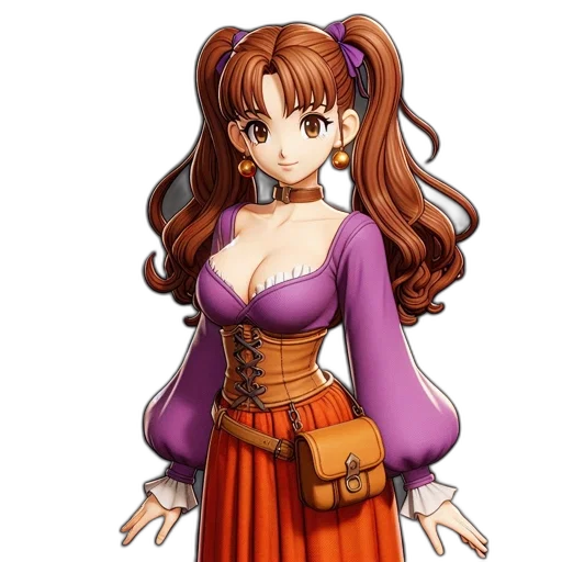 dress, staff, anime, fantasy art transparent PNG cut-out