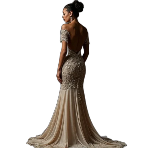 dress, jewelry, crown, earth tones transparent PNG cut-out