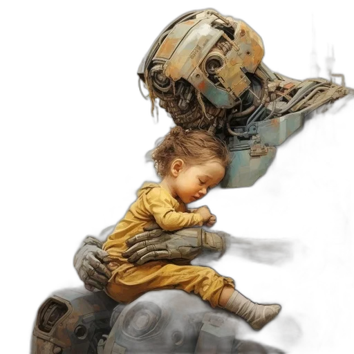 robot, weapon, face, concept art transparent PNG cut-out