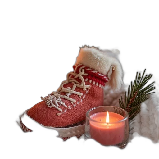 shoes, photorealistic, fire, snow transparent PNG cut-out
