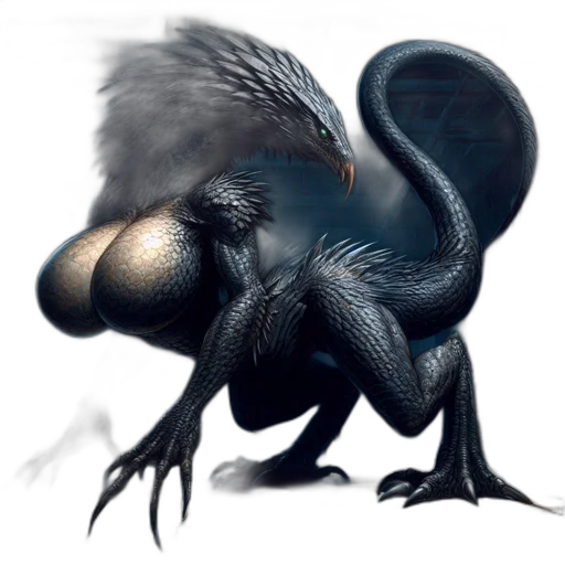 dragon, creature, animal, staff transparent PNG cut-out