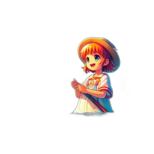 dress, staff, hat, weapon transparent PNG cut-out