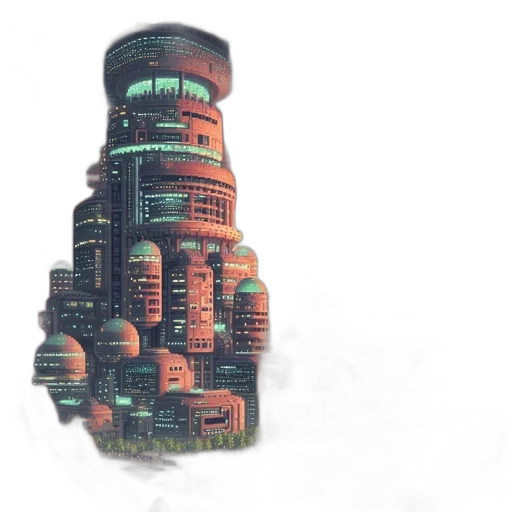 robot, building, bottle, concept art transparent PNG cut-out