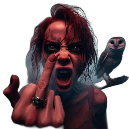 face, creature, staff, concept art transparent PNG cut-out