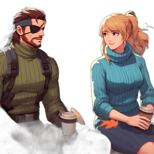 jacket, anime, pixel art, concept art transparent PNG cut-out