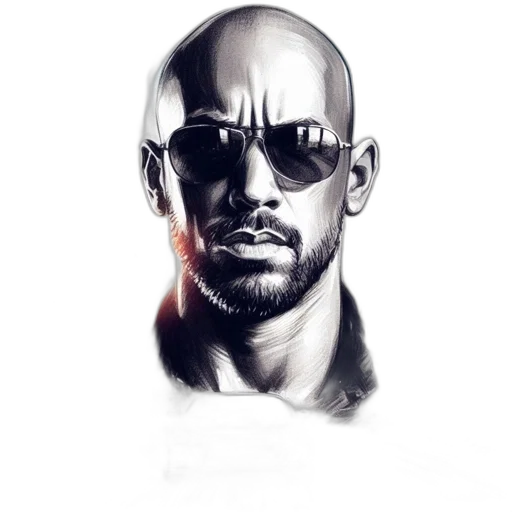 face, mask, jacket, comic book art transparent PNG cut-out