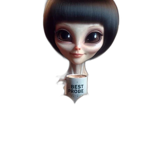 robot, dress, face, hair transparent PNG cut-out