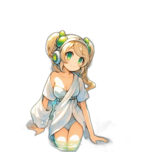 dress, staff, robot, flower transparent PNG cut-out