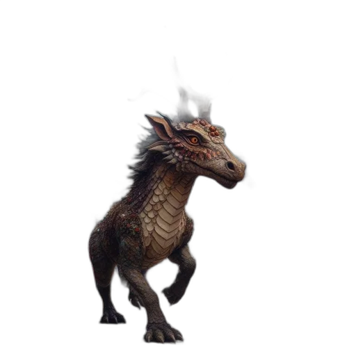 dragon, creature, animal, staff transparent PNG cut-out
