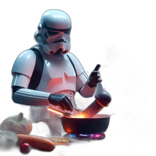 food, robot, concept art, 3d render transparent PNG cut-out