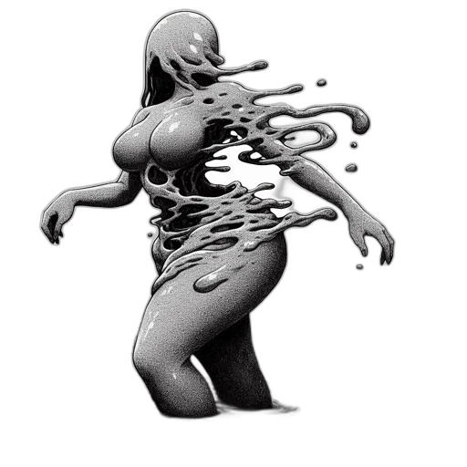 creature, dress, hair, robot transparent PNG cut-out