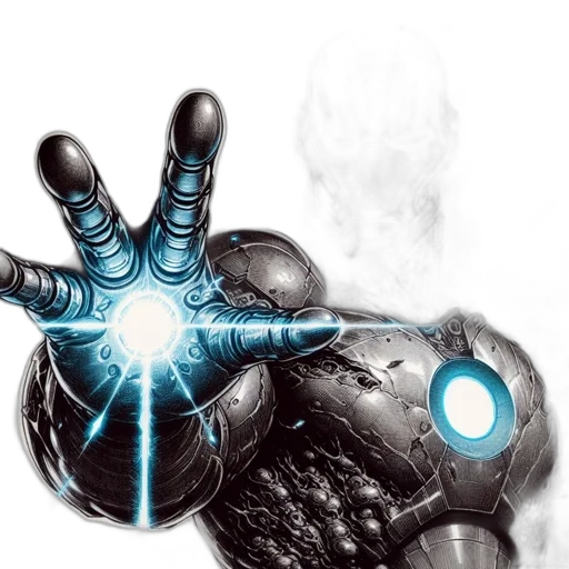 robot, weapon, comic book art, concept art transparent PNG cut-out