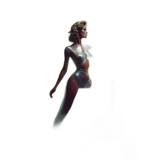 dress, robot, creature, staff transparent PNG cut-out