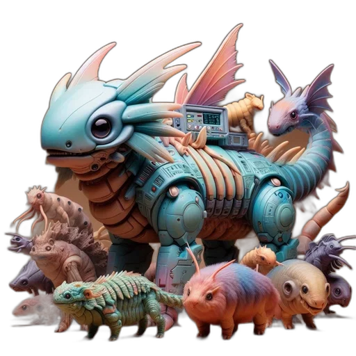 dragon, creature, robot, weapon transparent PNG cut-out