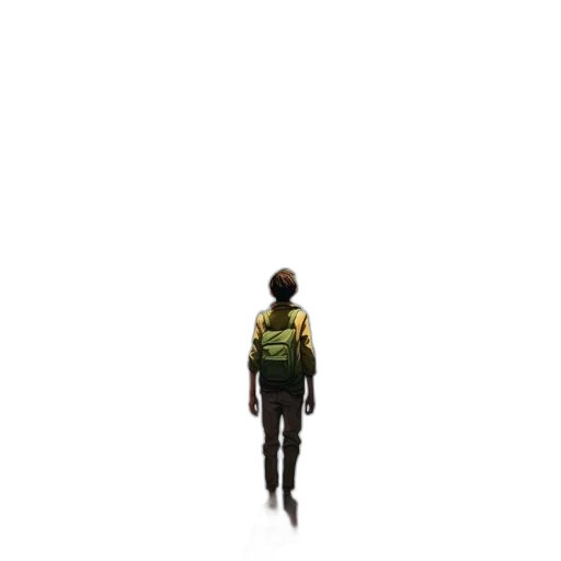 jacket, robot, staff, creature transparent PNG cut-out