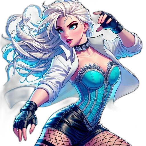 comic book art, cyberpunk, fantasy art, pixel art transparent PNG cut-out