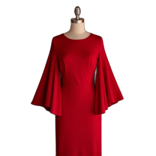 dress, red, redvalent, stretch transparent PNG cut-out